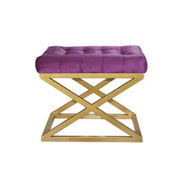 Atelier Del Sofa Puff Dorado y Púrpura, 50x40x42 cm